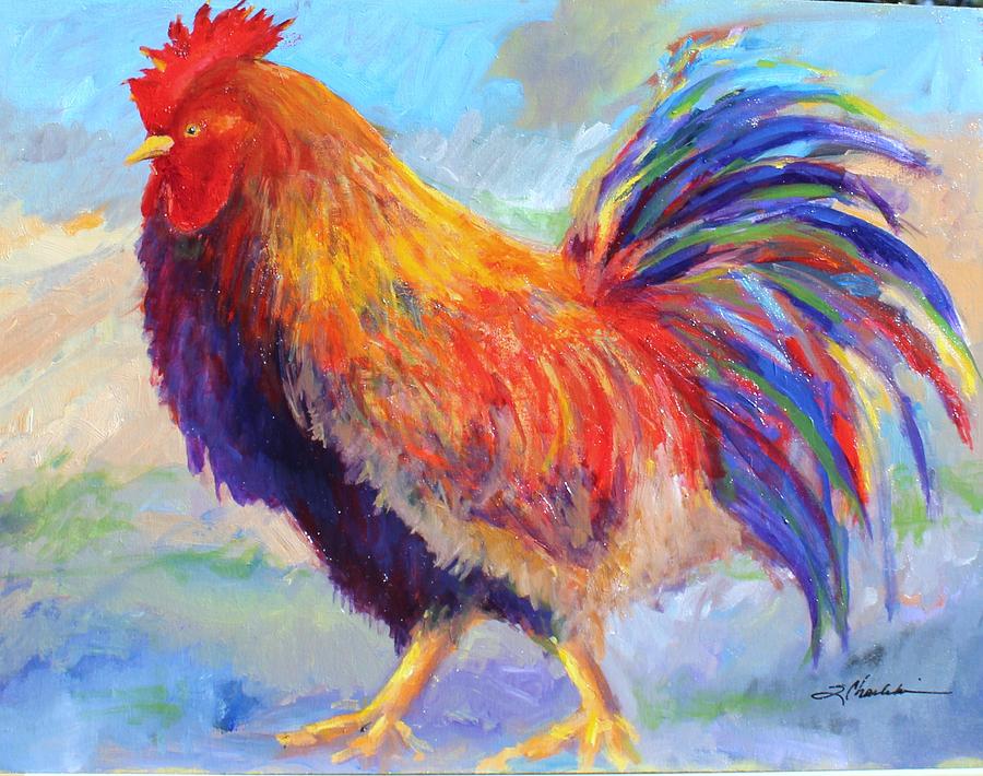 The Ol Crow Rooster Painting by Sandra Charlebois