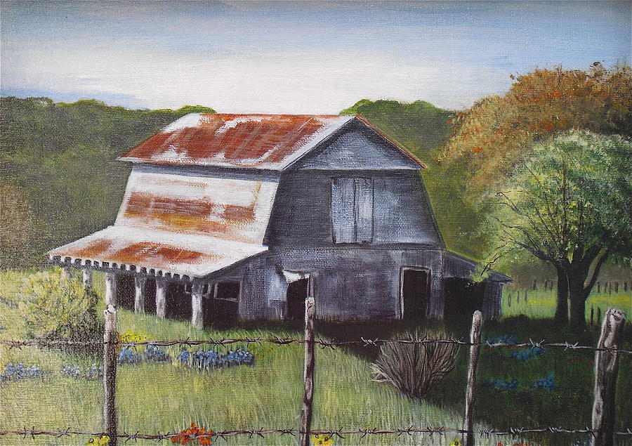 The Old Barn Painting by Melissa Torres