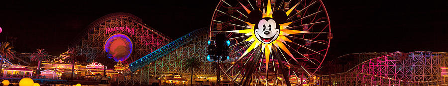 The Old California Adventure at Disneyland at Night Photograph by Denise Dube