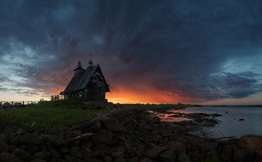 Russia Photograph - The Old Church On The Coast Of White Sea by Sergey Ershov