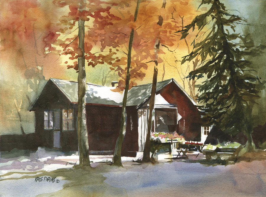 Fall Painting - The Old Cottage by Kris Parins