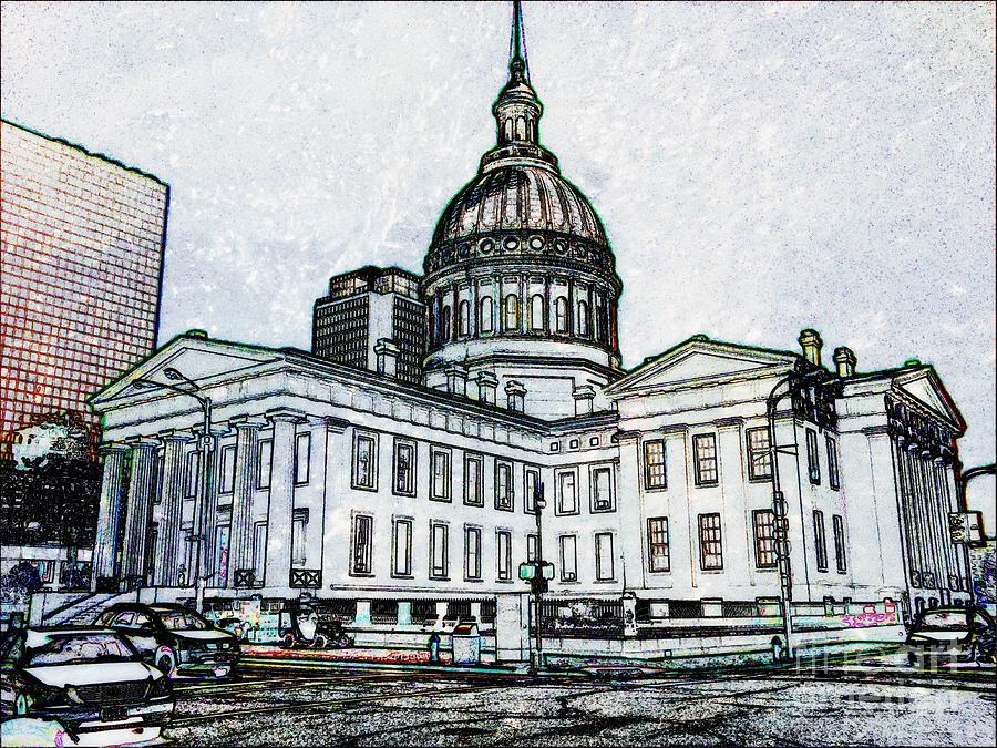 The Old Court House Painted Photograph by Kelly Awad