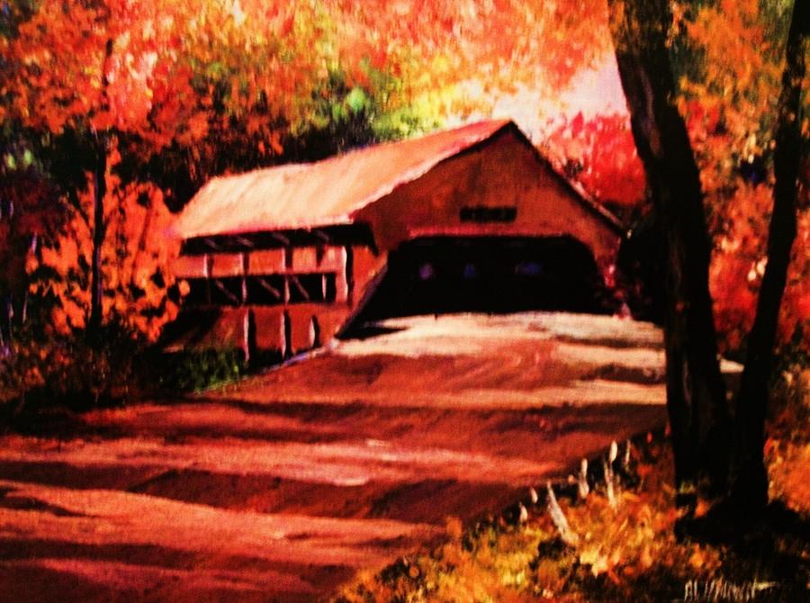 The Old Covered Bridge Painting by Al Brown