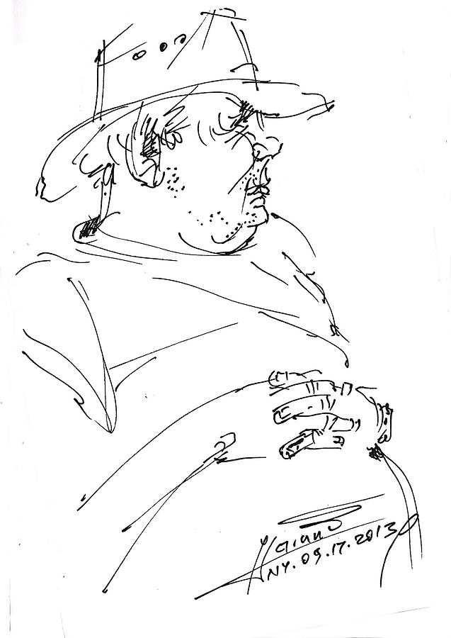 Cowboy Drawing - The Old Cowboy by Ylli Haruni
