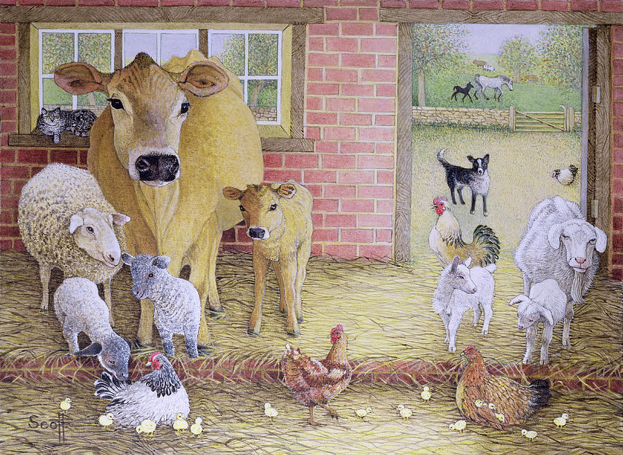 Cow Photograph - The Old Days Oil On Canvas by Pat Scott