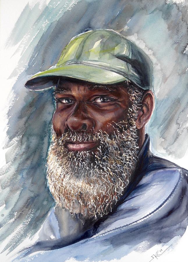 The old fisherman Painting by Katerina Kovatcheva