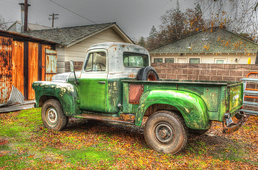 The Old Green Truck Photograph by Jim Thompson