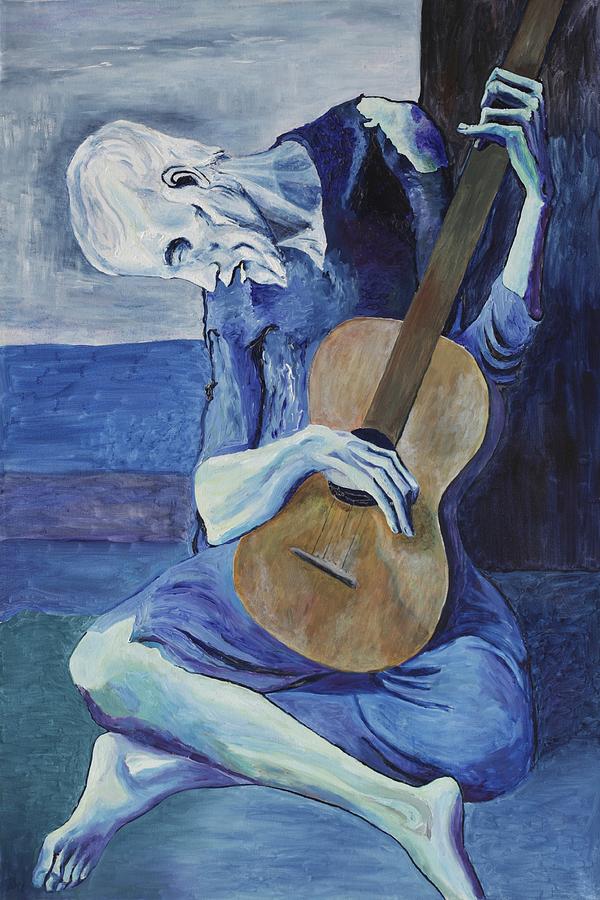 The Old Guitarist Painting by Daniel Johnstone