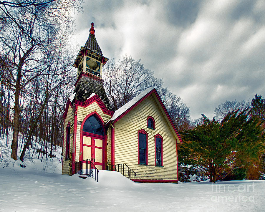 Vintage Photograph - The Old Hewitt Methodist Church by Mark Miller