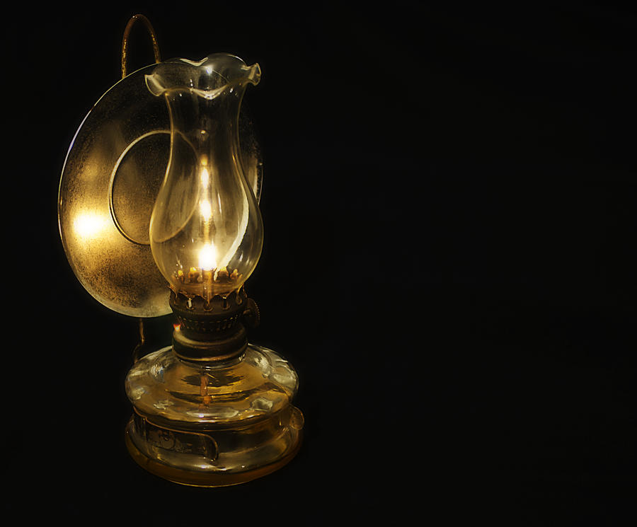 Vintage Photograph - The Old Kerosene Lamp by Meir  Jacob