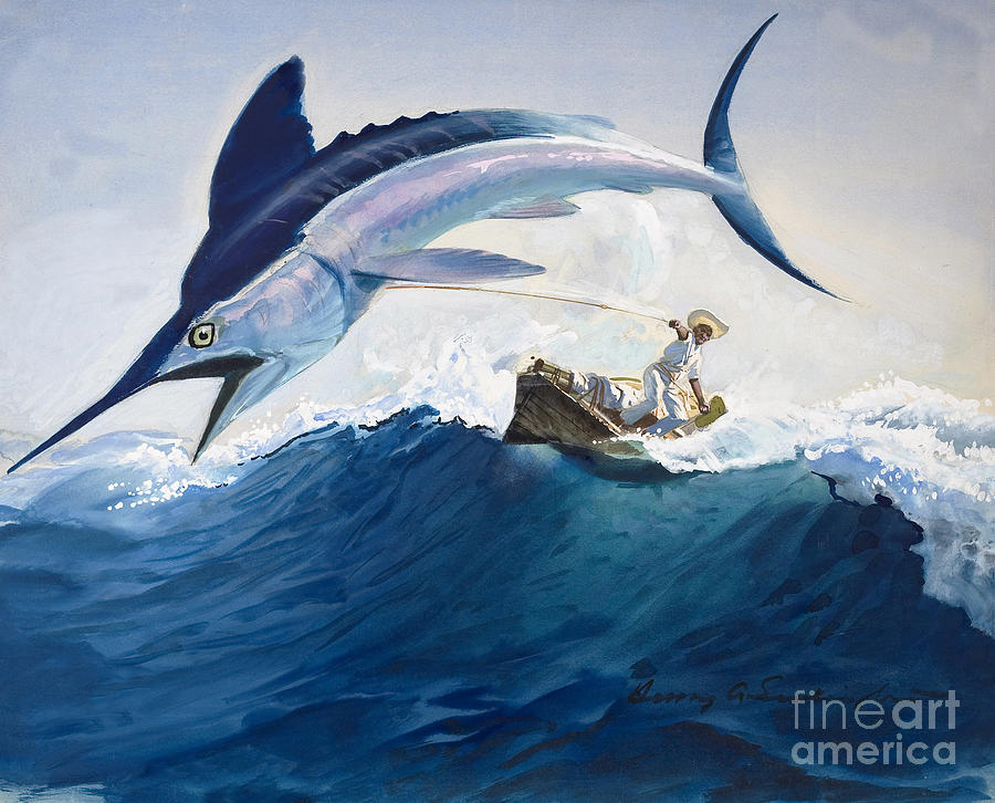 Animal Painting - The Old Man and the Sea by Harry G Seabright
