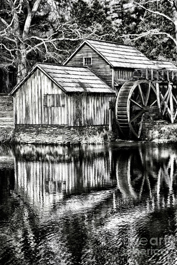 The Old Mill Black and White Photograph by Darren Fisher