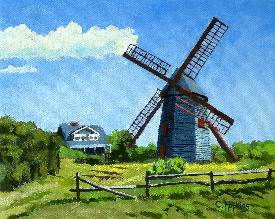 Shell Painting - The Old Mill Cape Cod Massachusetts by Christine Hopkins
