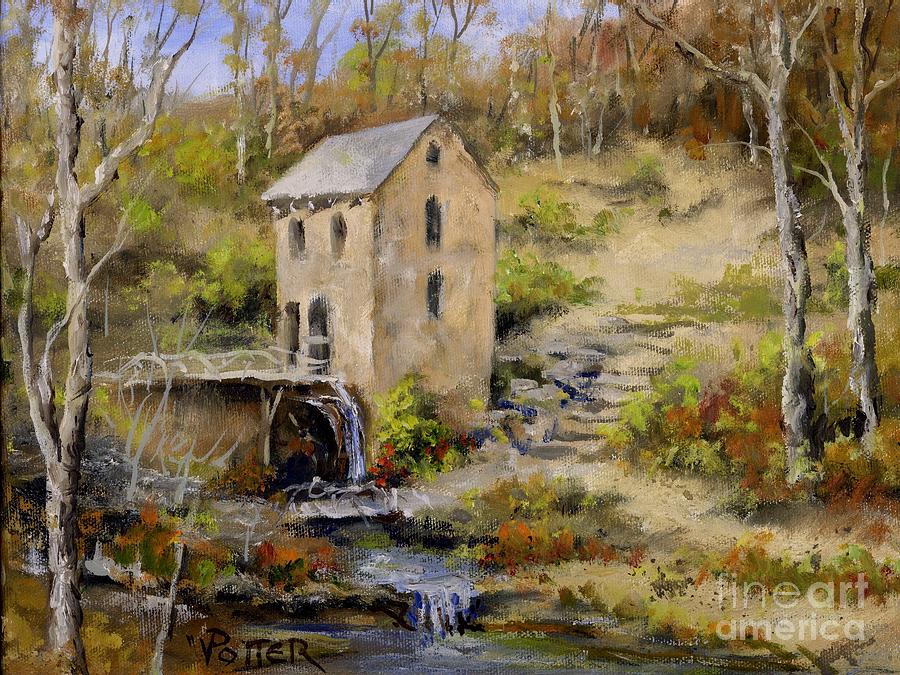 The Old Mill in Late Fall Painting by Virginia Potter