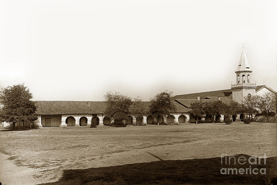 Old Photograph - The Old Mission San Juan Bautista circa 1907 by Monterey County Historical Society