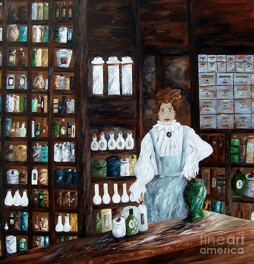 The Old Pharmacy ... Medicine in the Making Painting by Eloise Schneider Mote