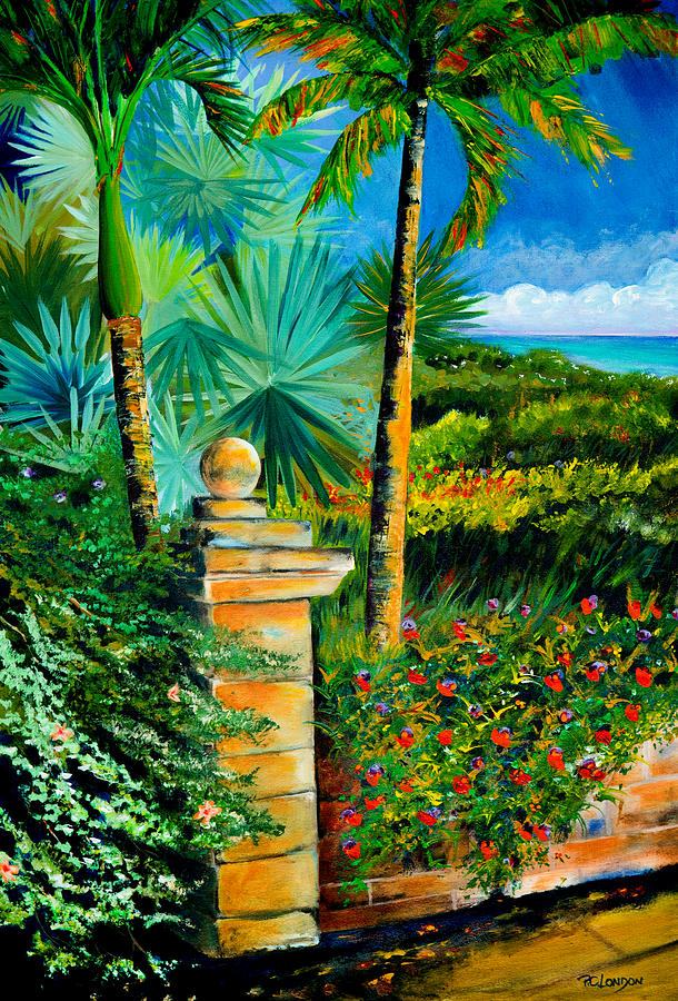 Flower Painting - The Old Post in Key West by Phyllis London