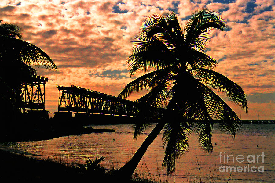 The Old Rail Road Bridge In The Florida Keys Photograph