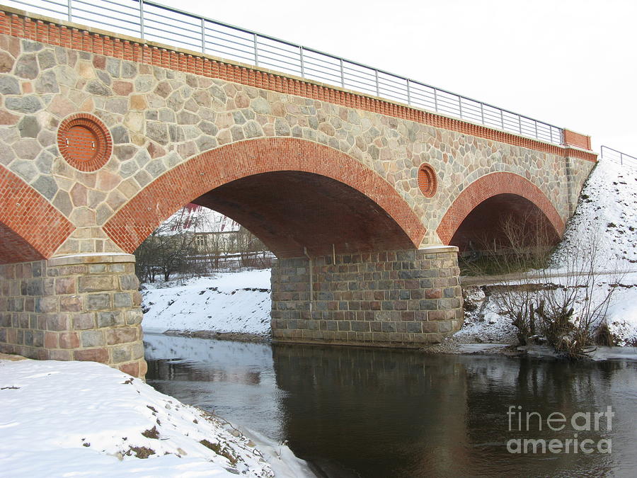 Architecture Photograph - The Old Railway Bridge In Silute. Lithuania. Winter by Ausra Huntington nee Paulauskaite
