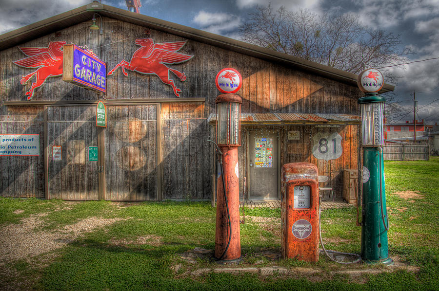 Transportation Photograph - The Old Service Station by David and Carol Kelly