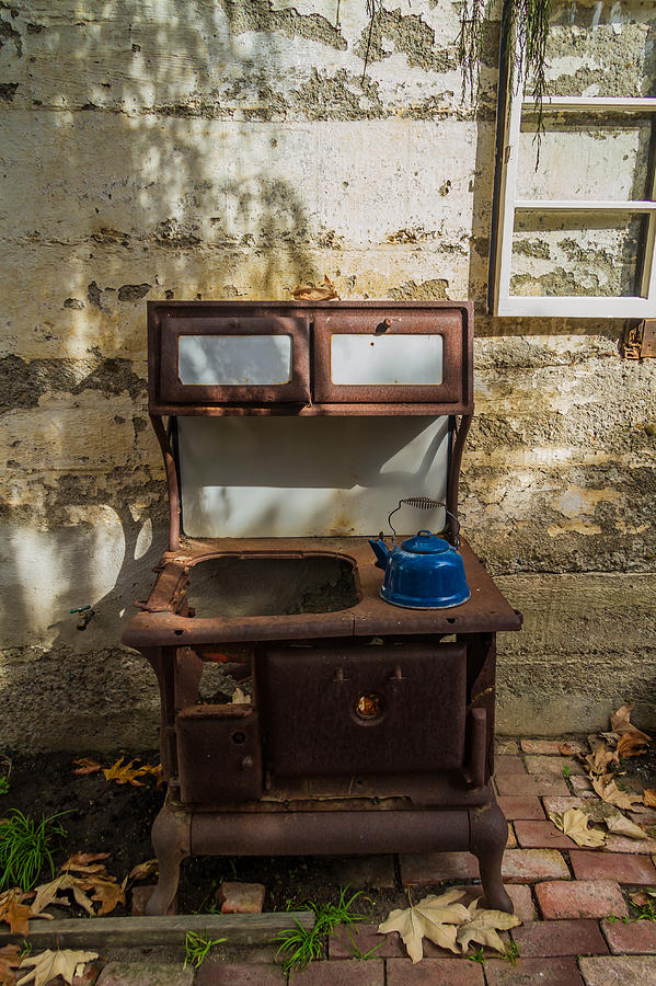 Harmony Photograph - The Old Stove and The Tea Kettle by Roger Mullenhour