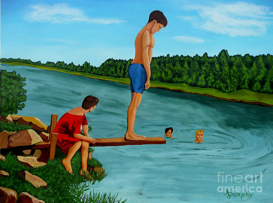 Sports Painting - The Old Swimming Hole by Anthony Dunphy