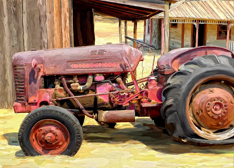 Farm Painting - The Old Tractor by Michael Pickett