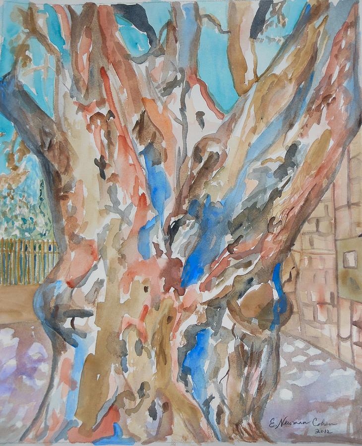 The Old Tree at the Art School Painting by Esther Newman-Cohen