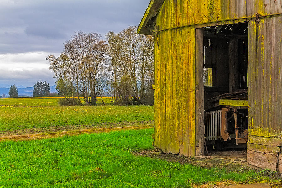 The Old Yellow barn Photograph by Ken Stanback