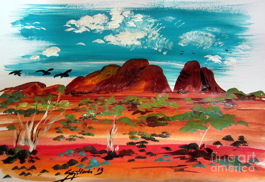 The Olgas  Kata Tjuta Australia Painting by Roberto Gagliardi