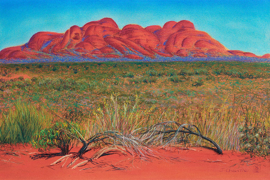 Kata Tjuta National Park Northern territory Australia Pastel by Judith Chantler