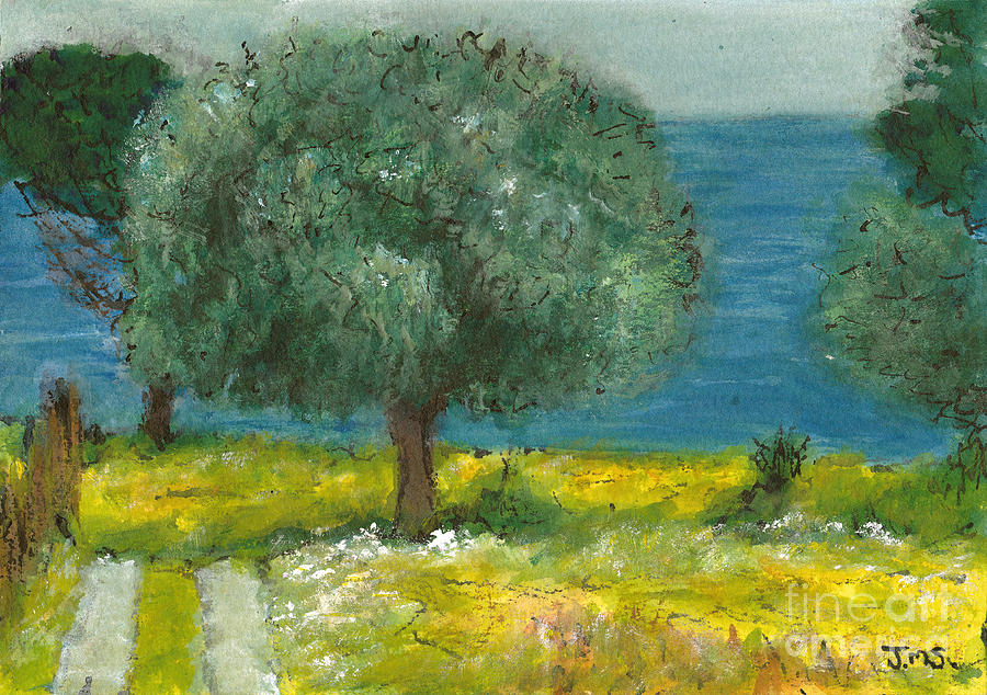 The Olive Tree - Koroni Painting by Jackie Sherwood