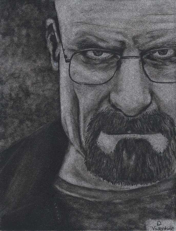 Bryan Cranston Drawing - The One Who Knocks by Daniel Valentine