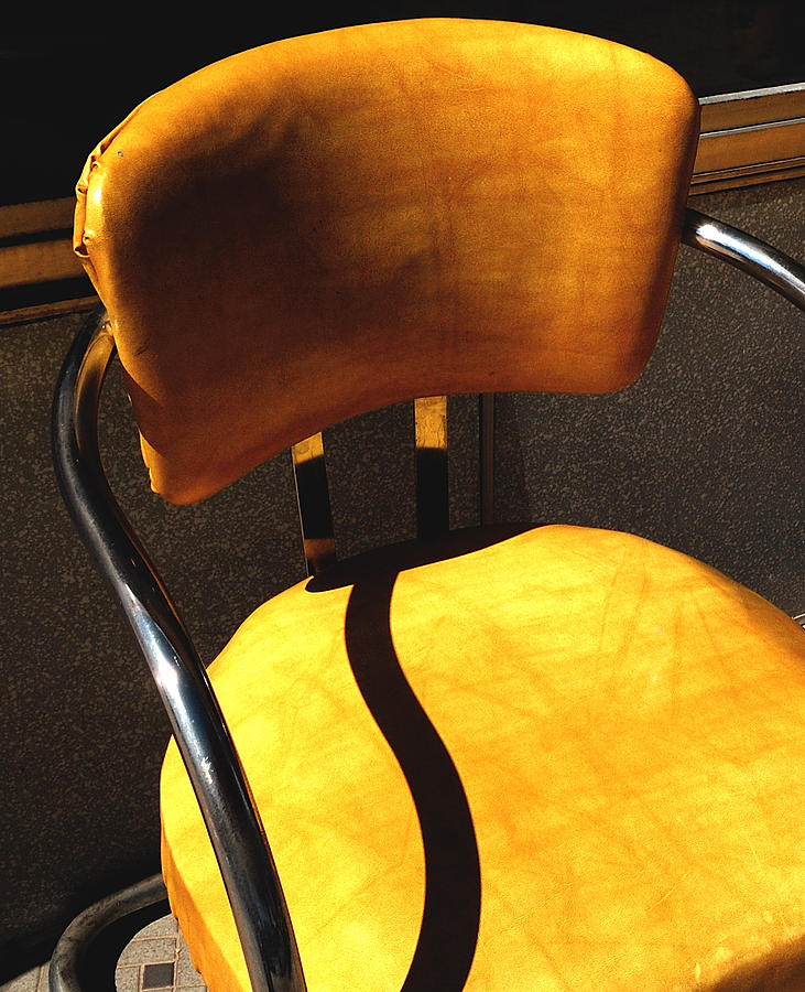 The Only One - Yellow Chair with Shadow Photograph by Steven Milner