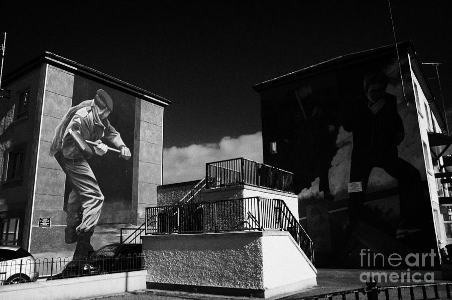 City Photograph - The Operation Motorman The Summer Invasion and The Runner murals part of the peoples gallery murals in Rossville Street of the bogside area of Derry Londonderry Northern Ireland by Joe Fox