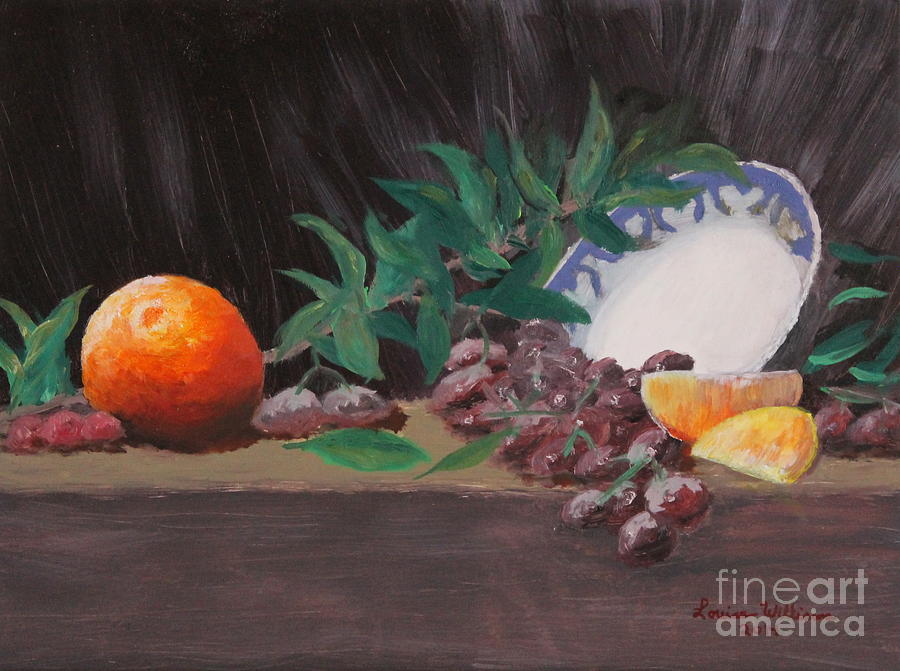Bowl Painting - The Orange Bowl by Louise Williams