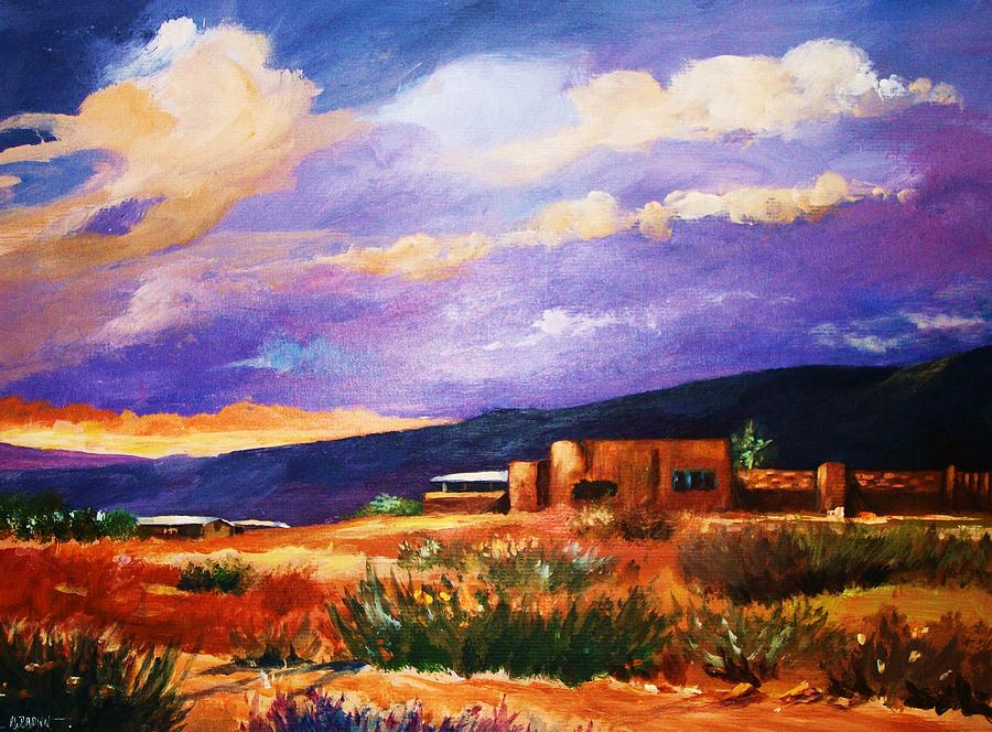 The Orange Glow of the Western Sunset Painting by Al Brown