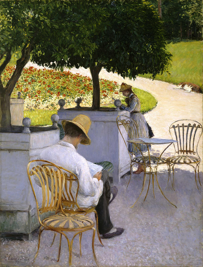 Gustave Caillebotte Painting - The Orange Trees by Gustave Caillebotte