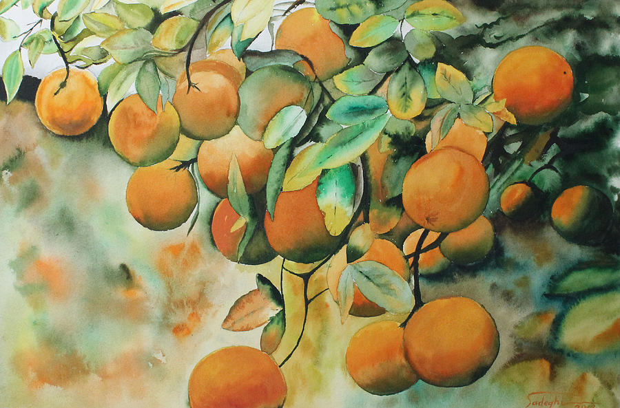 Fruit Painting - The Oranges by H Sadeghi