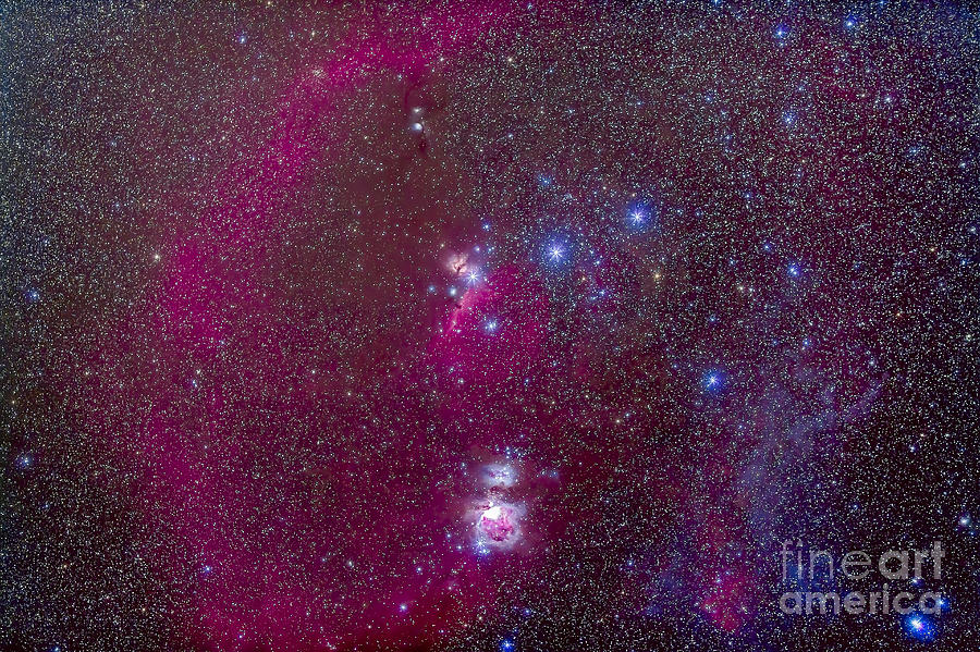 Space Photograph - The Orion Nebula, Belt Of Orion, Sword by Alan Dyer