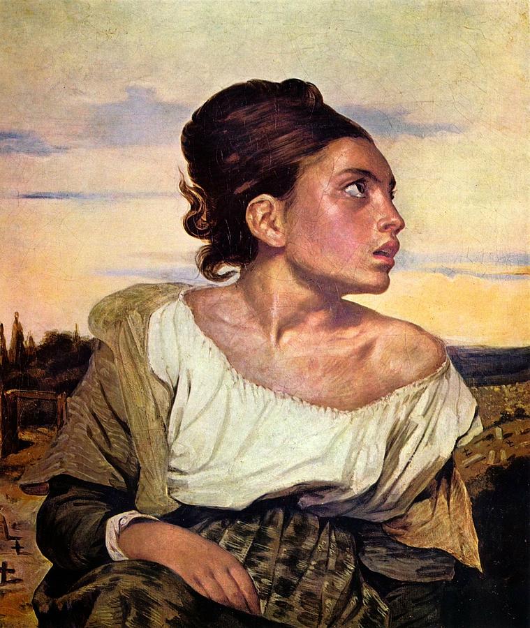 Eugene Delacroix Painting - The Orphan Girl at the Cemetery by Eugene Delacroix