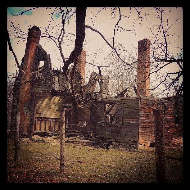 Farmhouse Photograph - The Other Side #gonebutstanding by Krazy Alice