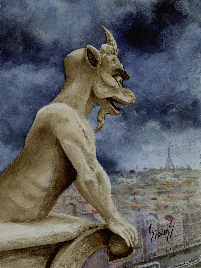 Notre Dame Painting - The Overseer by Sam Sidders