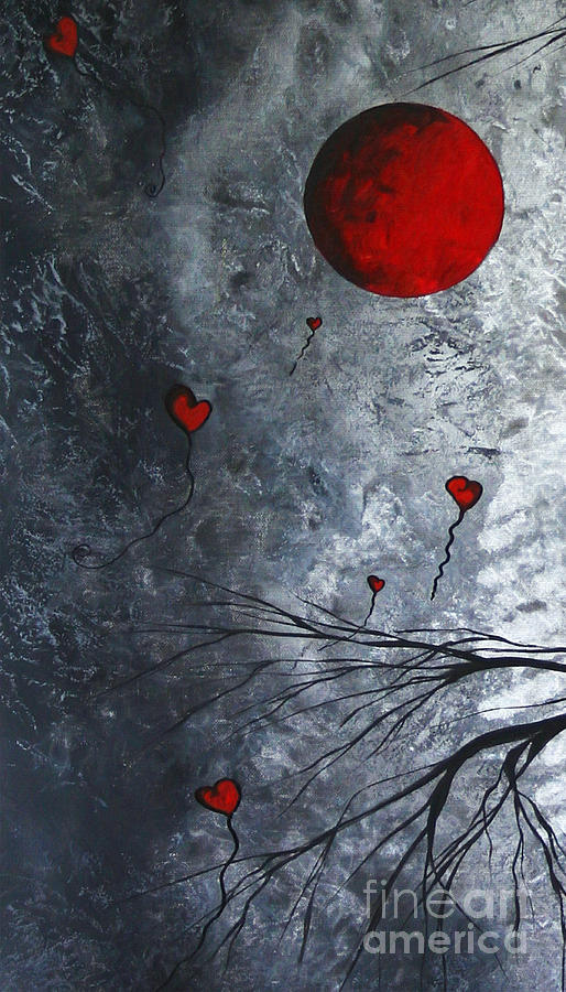 The Overseers 1 of 2 Whimsical Crow Moon Heart Painting by Megan Duncanson Painting by Megan Aroon