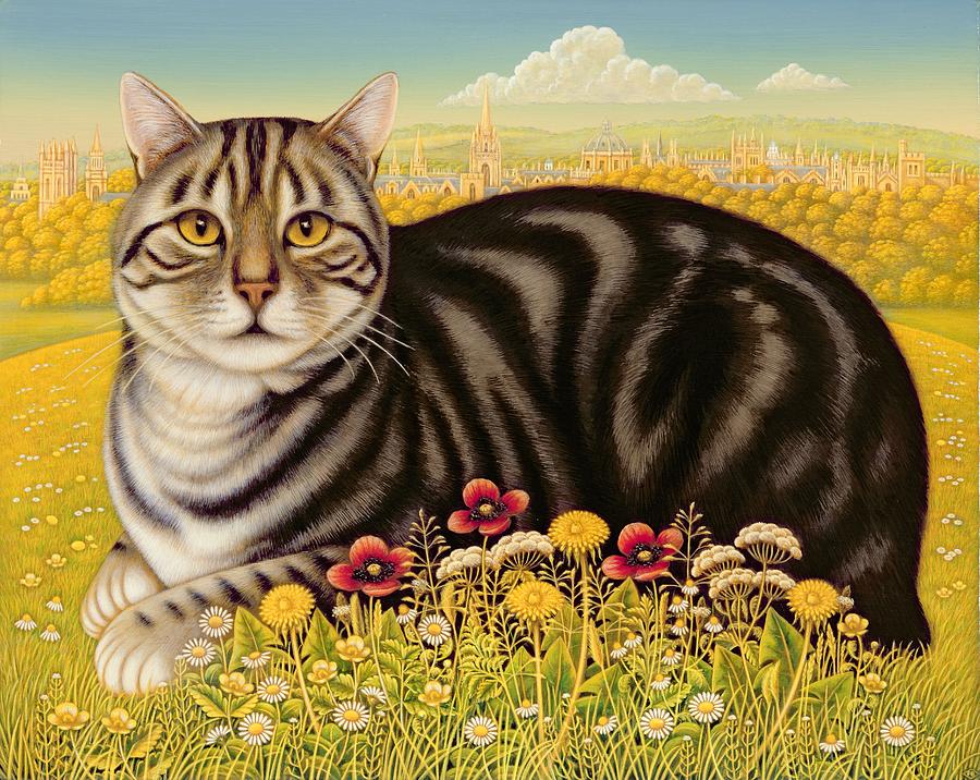 The Oxford Cat Painting by Frances Broomfield