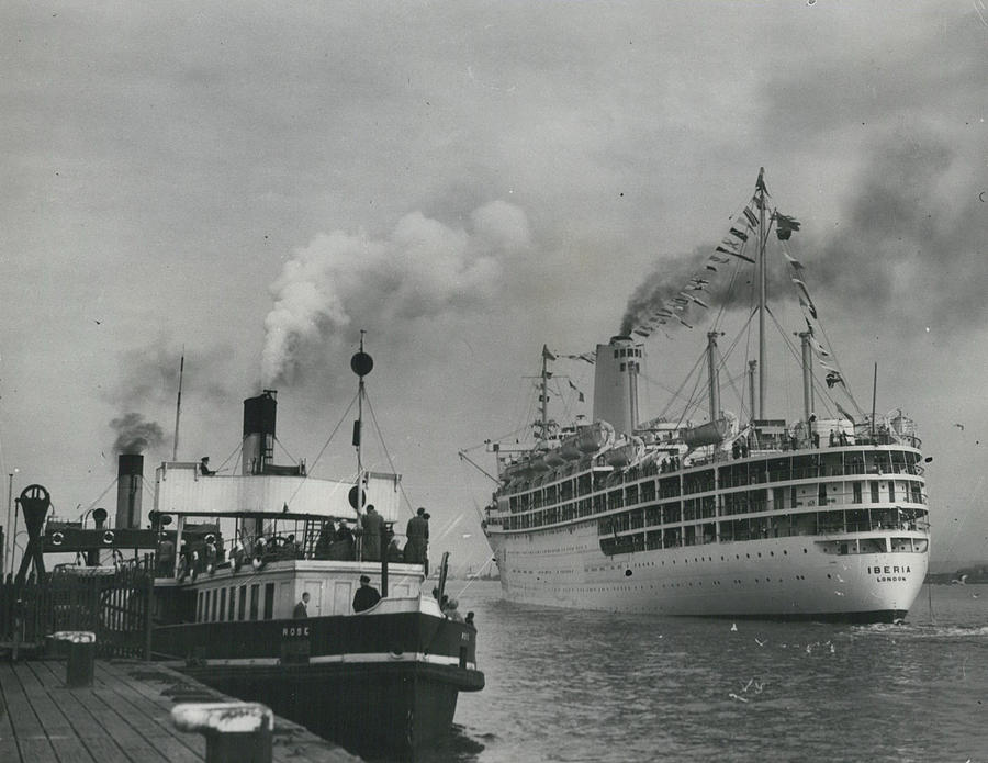 The P. & O. Liner Iberia Moves Out On Her Maiden Voyage. Photograph by Retro Images Archive