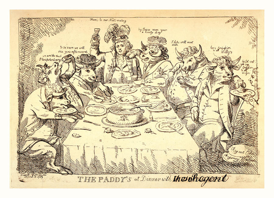 London Drawing - The Paddys At Dinner With Puddinghead, The Regent, London by Litz Collection