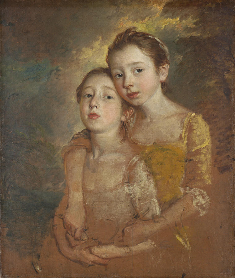 The Painters Daughters with a Cat Painting by Thomas Gainsborough