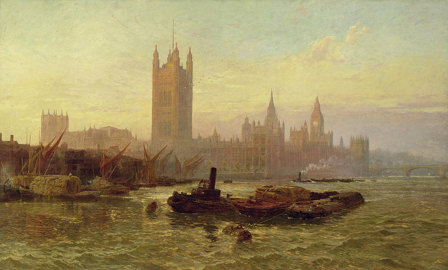 George Vicat Cole Painting - The Palace Of Westminster, 1892  by George Vicat Cole