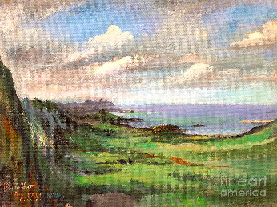 The Pali Oahu Hawaii - 1960 Painting by Art By Tolpo Collection
